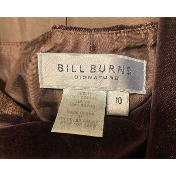 Bill Burns Signature Brown Velveteen 2-Piece Pantsuit w/Floral Design Sz. 10/12 - Picture 8 of 11